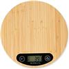 Relaxdays Bilancia da Cucina Digitale in Bambù, Display LCD Funzione Tara, Pesa