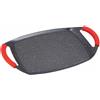 MGE World MGE - Bistecchiera Antiaderente in Pietra - Piastra Grill per Induzione - Grigli