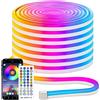 CCILAND Striscia LED neon RGB da 15 m, flessibile, multicolore, controllo con app/teleco