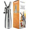 RuneSol Sifone per Cucina Alluminio 500ml con 3 Ugelli Acciaio Inox, Sifone da P