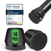 VABNEER 16 Pezzi Tappi Sedie Silicone, 16-18mm con Feltrini, Rotondo Nero Caps P