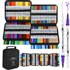 Ohuhu 160 Colori Brush Pen Lettering, Pennarelli Doppia Punta (1-6 & 0,4 mm), Pe
