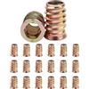 Jeboler 20 dadi filettati M10 (10 mm) x 25 mm per legno, dadi esagonali a bussola flangi
