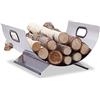 Relaxdays "Relaxdays 10022302 Cesto Porta-legna Acciaio Inox Cassa Cassetta Contenitore pe