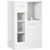 HOMCOM Credenza Cucina Moderna con Armadietti e Cassetto in Legno e Vetro Bianco