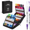Ohuhu Brush Pen Lettering, 100 Colori Pennarelli Doppia Punta (1-6 & 0,4 mm), Pe