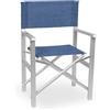 okaffarefatto Sedia Regista Ketty in alluminio con seduta e schienale in textilene blu
