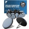 shinfly 24 Pezzi Pattini in Teflon per Mobili con Chiodi - Ø 19 mm, Feltrini per