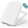 MEEJEE Tavoletta WC Bianca, Copriwater con Chiusura Rallentata, Coperchio Water