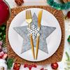 QUOHE Portaposate in Feltro di Natale, 12 Pezzi Tasca per Posate Stella Natale Decoraz