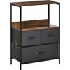 HOMCOM Mobile Cassettiera 3 Cassetti Pieghevoli Tessuto MDF Metallo 58x29x81.5cm