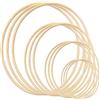 Gukasxi 12 Anelli a Cerchio Bambù Macrame Anelli Legno Floreale Cerchi Acchiappasogni Le