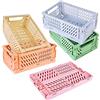 Mitening Cassette Plastica Pieghevoli,Cassetta Pieghevole, 5 Pezzi Mini Cestini in Plasti