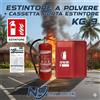 ESTINTORE A POLVERE KG. 9 Polvere ABC CON CARTELLINO E CASSETTA PORTA ESTINTORE