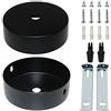 GMMG Rosone Soffitto Rosone Lampadario Soffitto Rosetta per Lampade Nero 80 x 20mm Ki