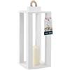 KOTARBAU Lanterna in legno bianco, 14 x 14 x 31,5 cm, portacandela per interni e