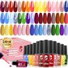 Clara Colors Kit Smalti Gel per Unghie, 24 Colori Arancione Giallo Rosso Verde N