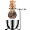 ERAVOR 3 in1 set da barba con pennello da barba, ciotola di peli di tasso e supp