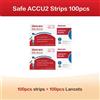 Sinocare 100 strisce reattive per la glicemia per Sinocare Safe-ACCU2 Senza misuratore