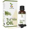 Natura Pur Tea Tree Oil 50ml con pipetta - Olio Tea Tree puro biologico - anti acne, brufol
