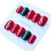 NailArté Unghie Finte dipinte a mano, modello Squoval, Tema NATALE, set 10 pezzi,