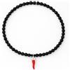Bracciale elastico unisex onice cornetto corallo rosso naturale portafortuna