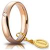 Unoaerre Fede Nuziale Unoaerre Comoda 4 mm Oro Rosa 18 kt Con Diamante