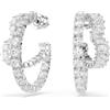 Swarovski 5705748 Orecchini a cerchio Matrix Cuore, Bianchi