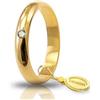 Unoaerre Fede Nuziale Unoaerre Classica 5 Grammi Oro Giallo 18 kt con Diamante da 0,04 ct