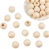 PH PandaHall 30pcs 30mm Perline di Legno Non Finite Naturali Perline