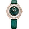 Swarovski 5644078 Orologio Crystalline Aura Cinturino pelle Verde Fin. Oro Rosa