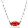 Collana Lolita Ciondolo Bocca pasta di corallo rosso e Argento 925 rodiato
