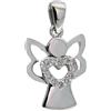 Fichera Preziosi Ciondolo Pendente Collana Angelo con Cuore In Oro Bianco 18 kt Zirconi NUOVO ...