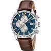 Festina Orologio Uomo Festina in Pelle Timeless Chronograph Cronografo F16760/7 Marrone