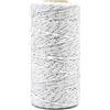 G2PLUS Spago in Cotone Bianco da 100 m con Cordino d'Argento, Cordoncino da Rega