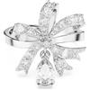 Swarovski 5647560 Anello cocktail Volta Fiocco Bianco Placcato Rodio
