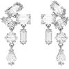 Swarovski 5665825 Orecchini pendenti Mesmera Taglio misto Bianchi Placcato Rodio
