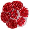 Eterspr 1150 Pezzi Rotonde Perle Rosso, Perline Vetro con Perle 3/4/5/6/8/10/12mm, per B