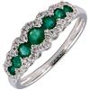 Fichera Preziosi Anello Veretta Donna Smeraldi 0.58 ct E Diamanti Naturali 0.20 ct NUOVO E ORI...