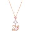 Swarovski 5473024 Collana a Y Dazzling Swan Cigno Rosa Placcato Oro Rosa