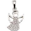Fichera Preziosi Ciondolo Pendente Collana Angelo In Oro Bianco 18 kt e Pavè di Zirconi NUOVO ...