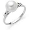 Miluna Anello Donna Miluna Oro Perla Akoya E Diamanti PLI1694 NUOVO E ORIGINALE