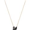 Swarovski 5204133 Pendente Swarovski Iconic Swan Cigno Piccolo Nero P. Oro Rosa