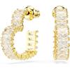 Swarovski 5693512 Orecchini a cerchio Matrix Taglio baguette Cuore Bianchi Oro