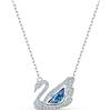 Swarovski 5533397 Collana Dancing Swan Cigno Blu Placcato Rodio