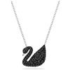 Swarovski 5347329 Pendente Swarovski Iconic Swan Cigno Nero Placcato Rodio