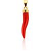 Cornetto Portafortuna Ciondolo Corallo rosso Rosso scaramantico oro giallo 18kt