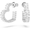 Swarovski 5653170 Orecchini a cerchio Matrix Cuore Piccoli Bianchi Pla. Rodio