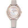 Swarovski 5519450 Orologio Crystalline Aura Cinturino pelle Grigio Fin. Oro Rosa