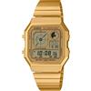 Casio Orologio Casio in Acciaio Vintage Edgy Multifunzione A130WEG-9AEF Dorato
